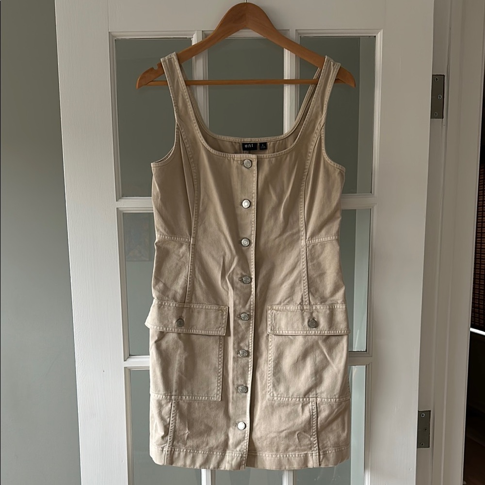 Gap Beige Button-Front Dress NWT